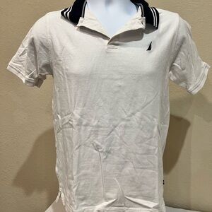 Nautica Boys Youth White Polo Shirt